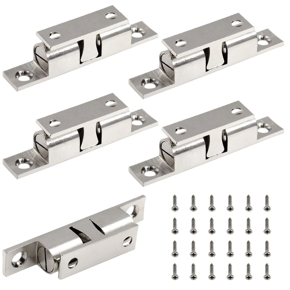 5Pcs 2.75"/ 70mm Double Ball Tension Roller Catch Latch, Solid Brass Hardware...