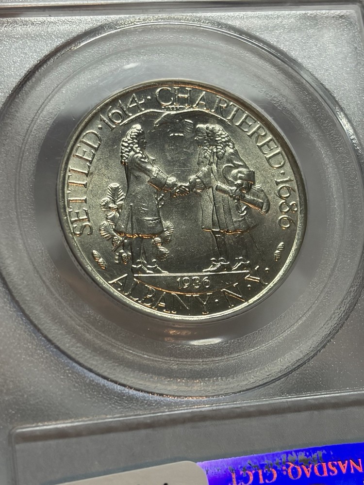 1936 Albany Commemorative Half Dollar PCGS MS65 Blast White