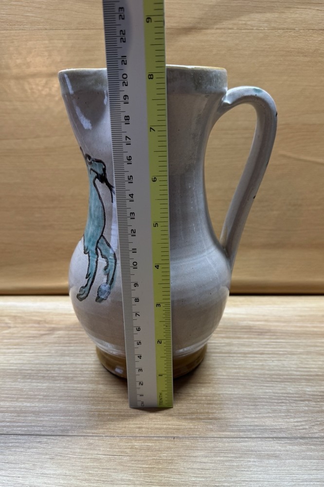 Italy Handpainted Pitcher Signed With Business Card