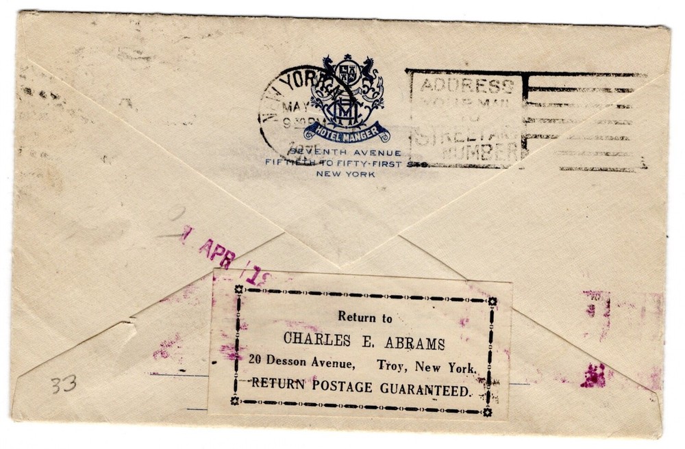 #683 Carolina - Charleston SC 1930 FDC - w/ Seattle Pointing Hand Return