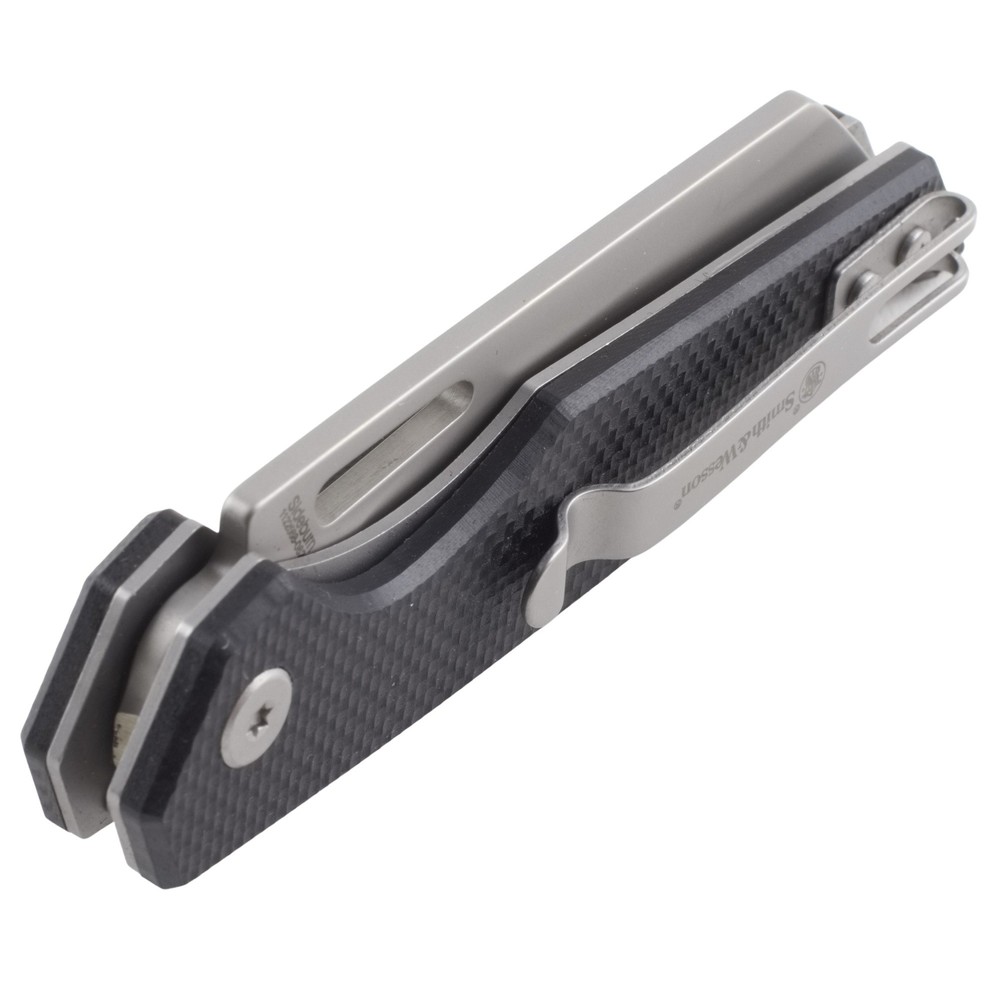 Smith & Wesson S&W Sideburn Linerlock Folding Pocket Knife Black G10 Handle