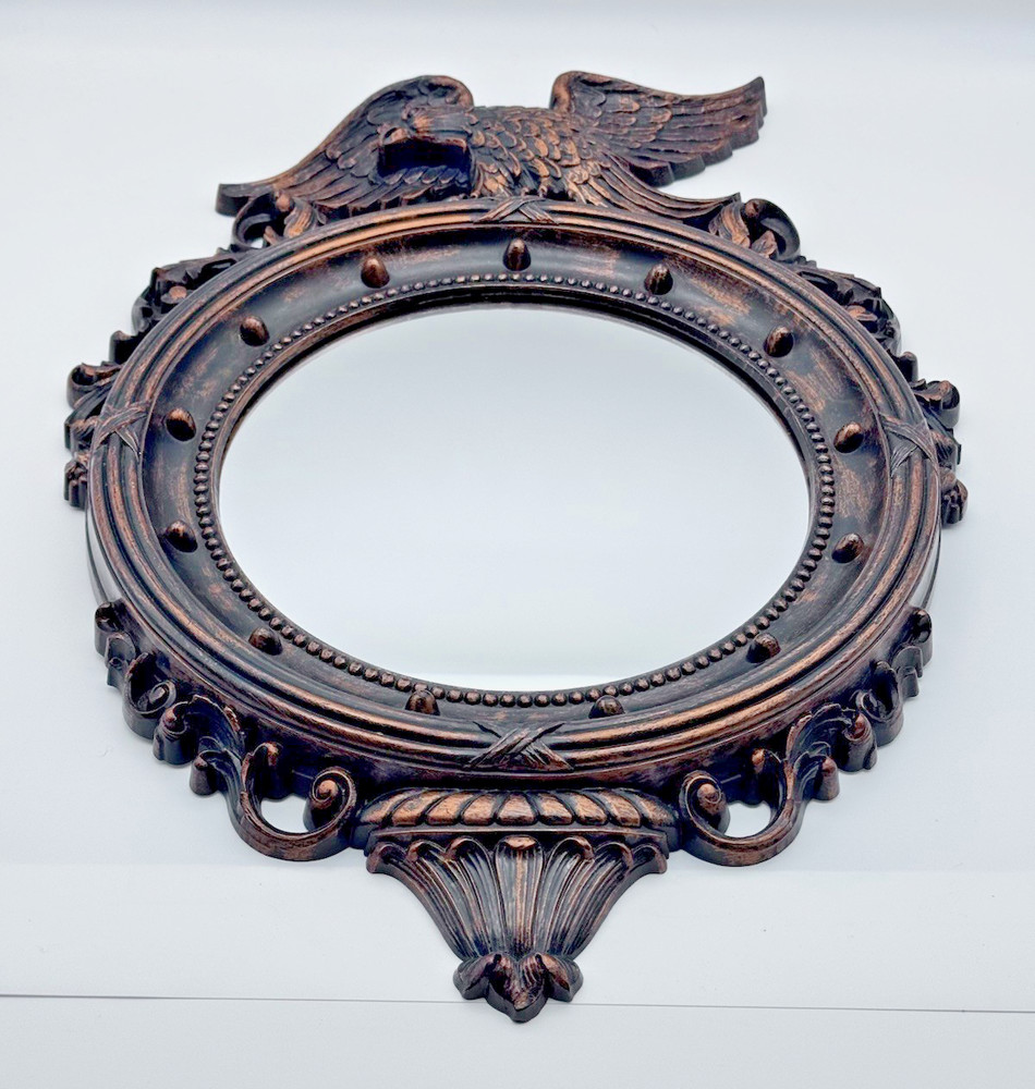 COPPERCRAFT GUILD Federal Eagle Round Plastic Porthole Mirror 4007A 21" VTG