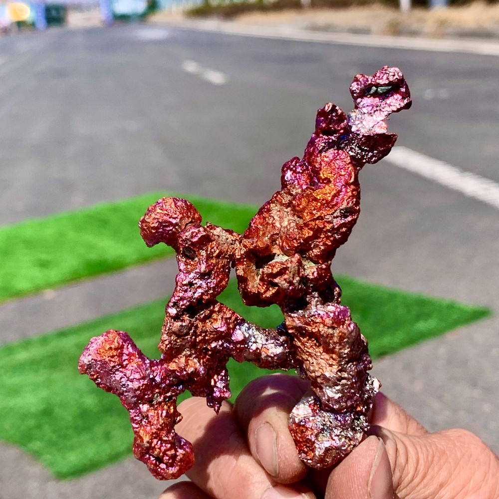128G Rare!! iridescent Native Copper crystal mineral specimen
