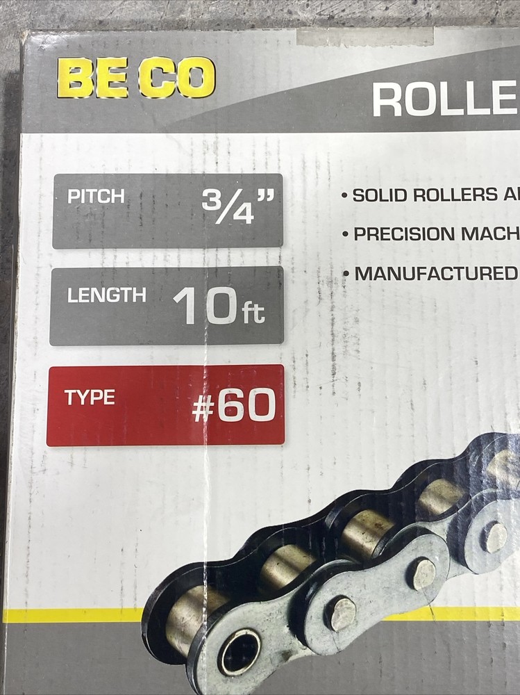 BE CO #60 Roller Chain 10 Feet New