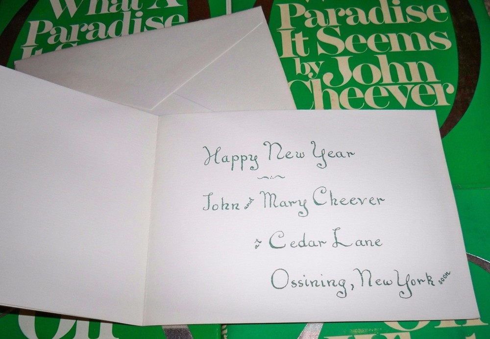 Susan Cheever Signed Check & John / Mary Cheever Unused PostCard