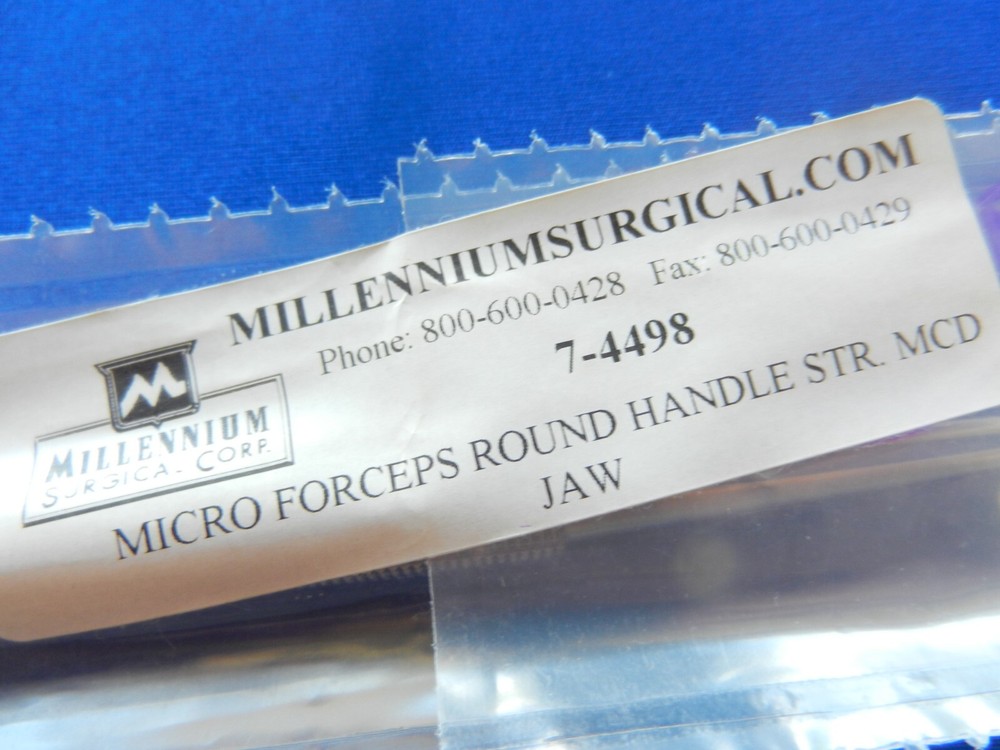 G81 *NEW* Millennium 7-4498 Straight Micro Forceps