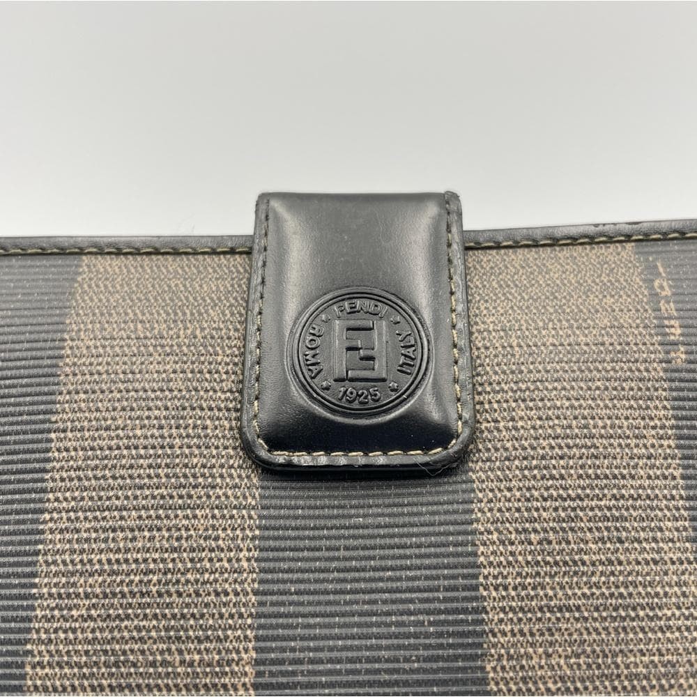 FENDI Pecan Pattern Stripe Folded Long Wallet Old
