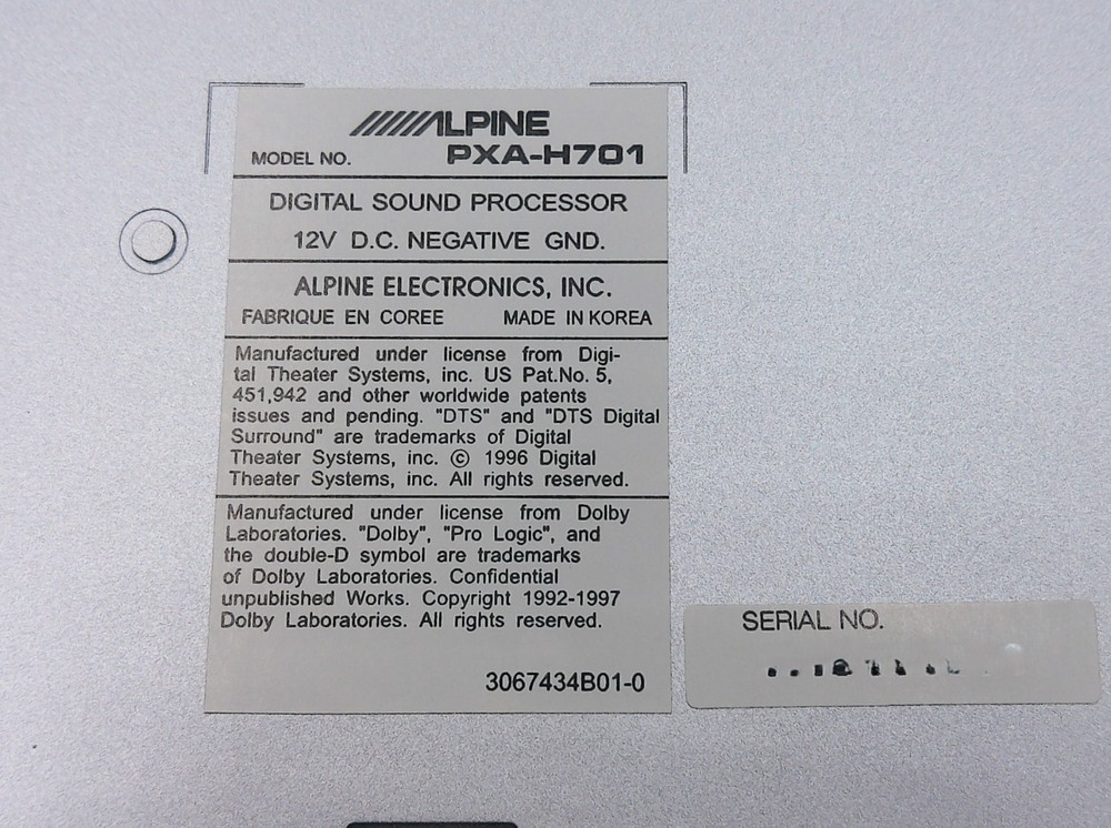 ALPINE PXA-H701 Signal Processor Multimedia Manager NEW