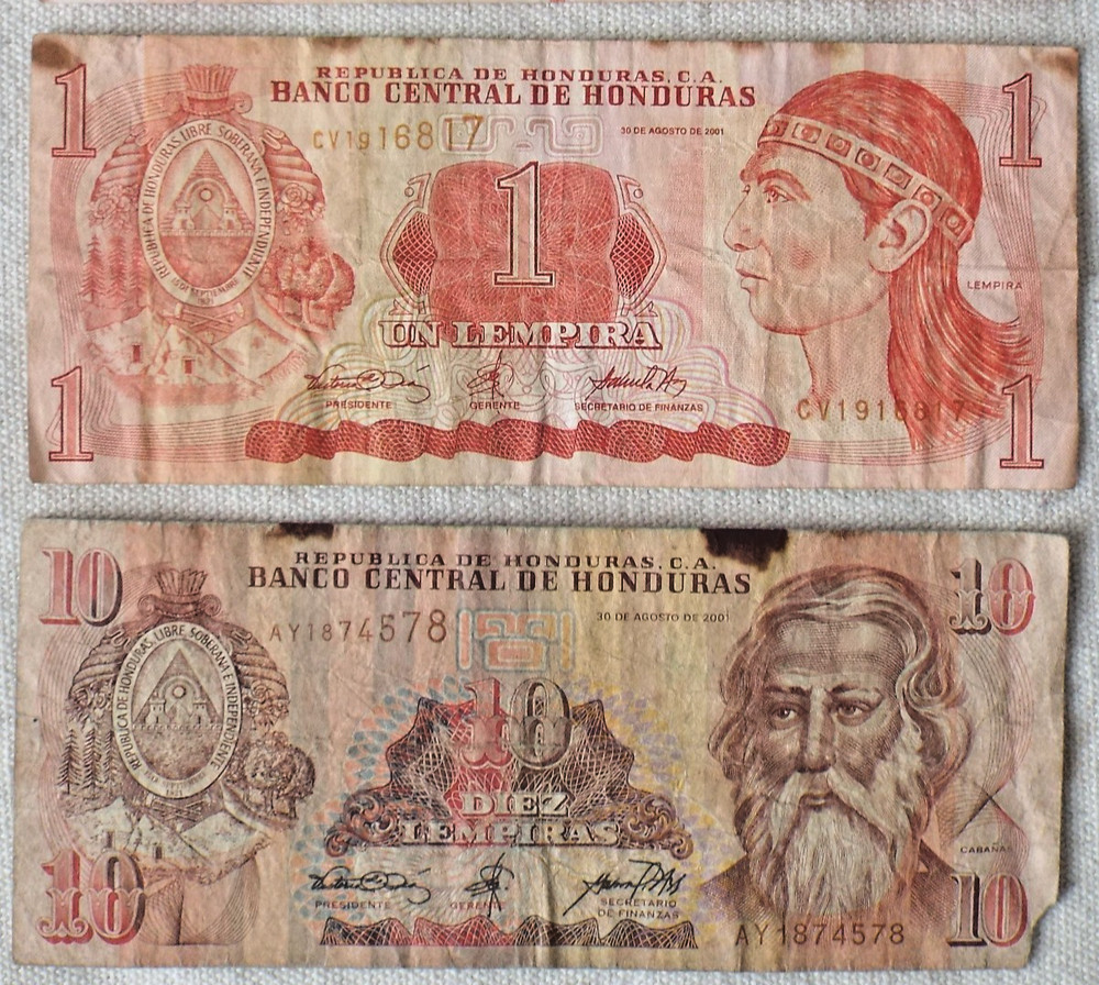 Honduras Set, 1-10 Lempira,  2001  circulated 5 Note Set