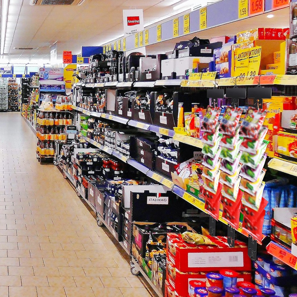 12 Pack Station Hanging Merchandise Strips with S Hooks 12 Stations Plastic