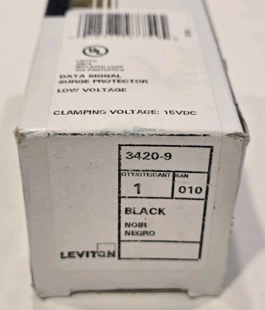LEVITON Data Signal Communication Surge Protector Module 3420-9 Black