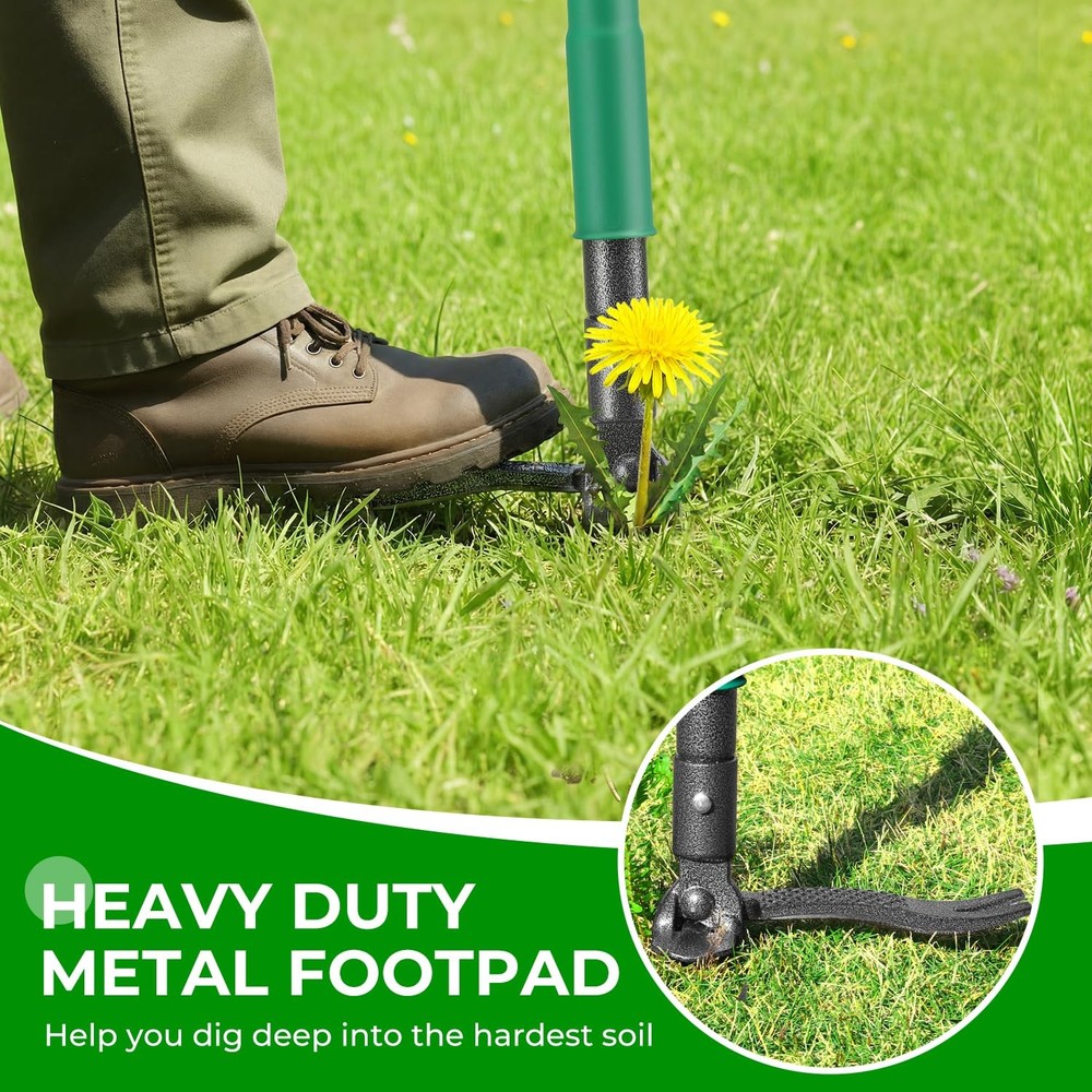 Allsetool Weed Puller Tool with 2 Weed Eject Feature, 43.7in Stand Up Dandeli...