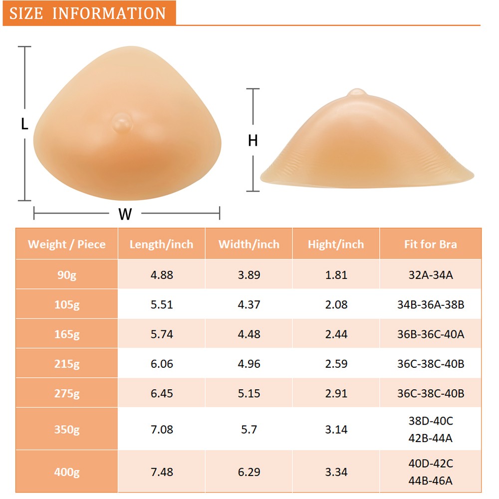 Silicone Breast Forms Insert Pad Enhancer Prosthetic Bra1 Piece