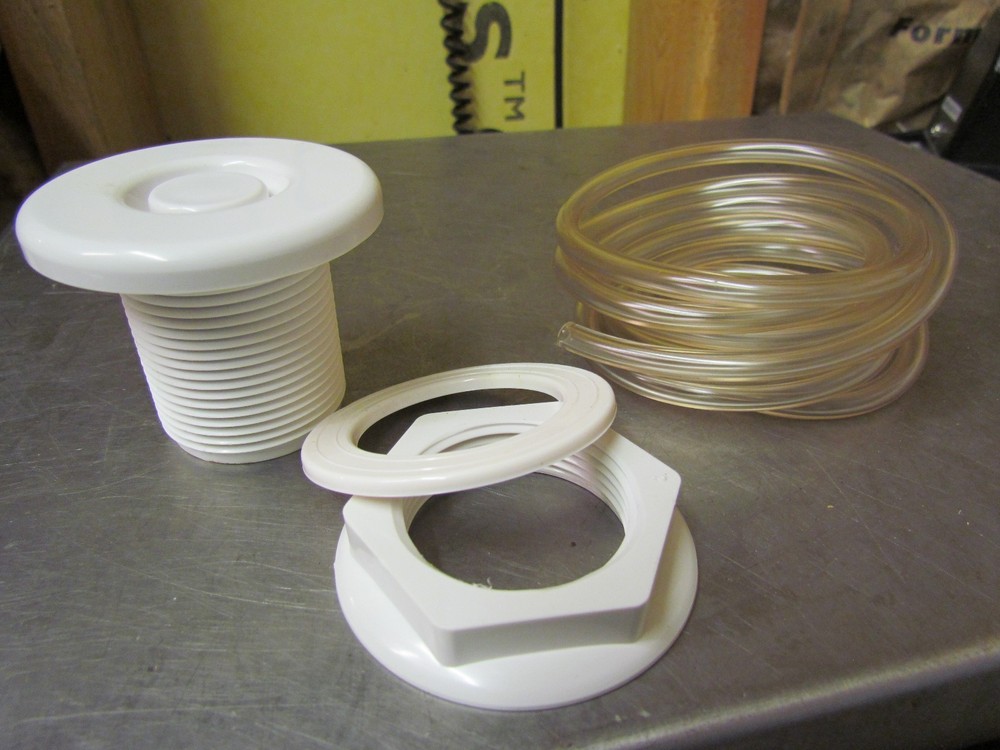 Quality Silver Air Push Button Switch Gasket, Nut Bulkhead Style & 5 ft hose