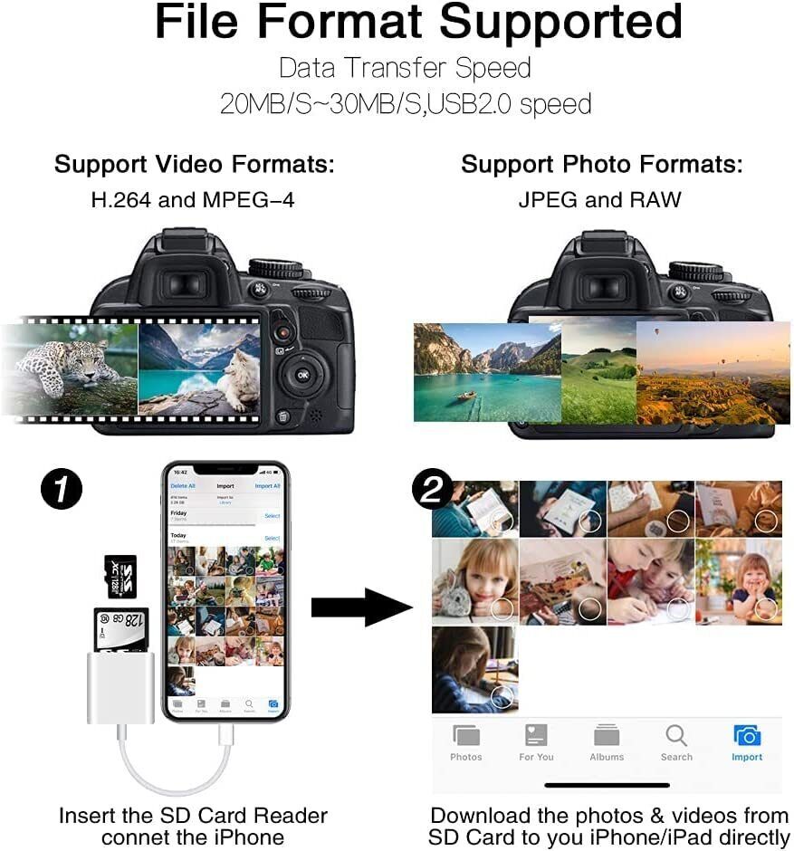 TF/SD Card Adapter Camera Reader Camera Android Type-c For iPhone15 Pro Max LOT