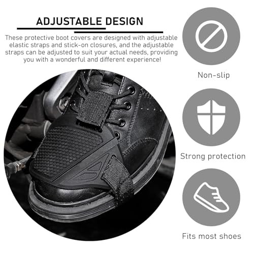 2PCS Motorcycle Shift Pad, Anti-Slip Rubber Protective Motorcycle Boot 2 Pcs