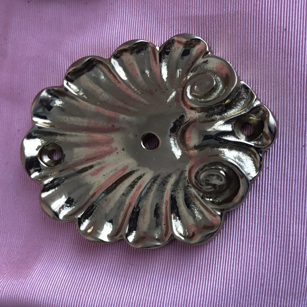 Stylecraft Solid Brass Applique Decorator Hardware Seashell 3.25" Tall x 2.5" W