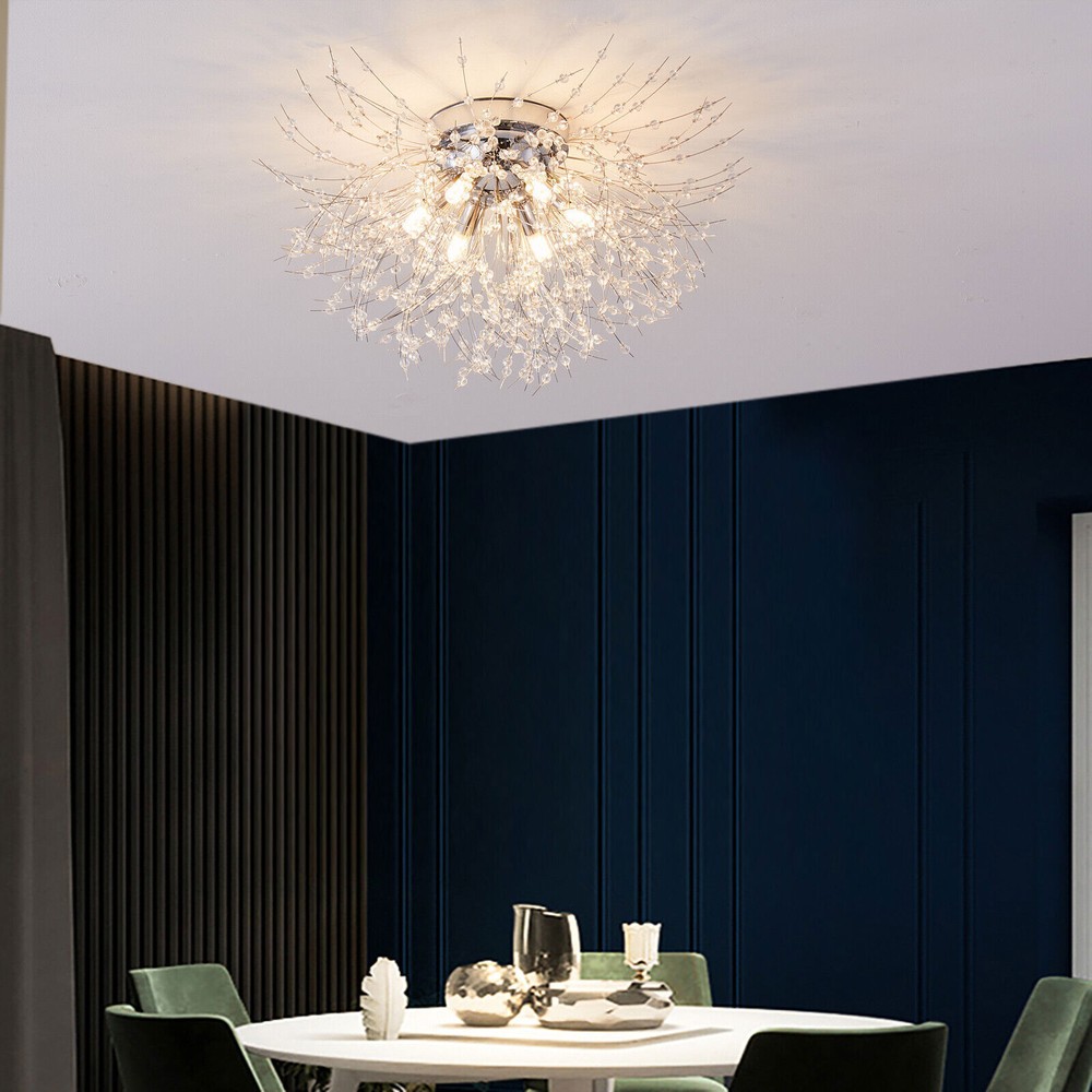 Chandelier Fireworks Flush Mount Light LED Modern Crystal Ceiling Light Fixture