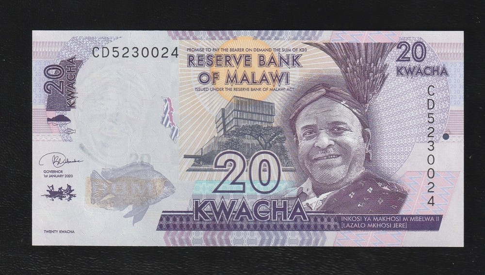 Malawi 20 Kwacha 2020 P 63 UNC