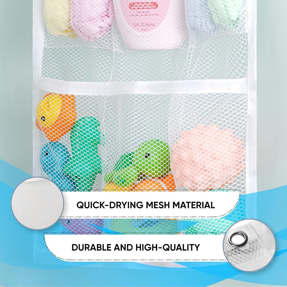Hanging Shower Organizer 2-Pack - 9-Pocket - Mesh Caddy with Deep Storage Poc...