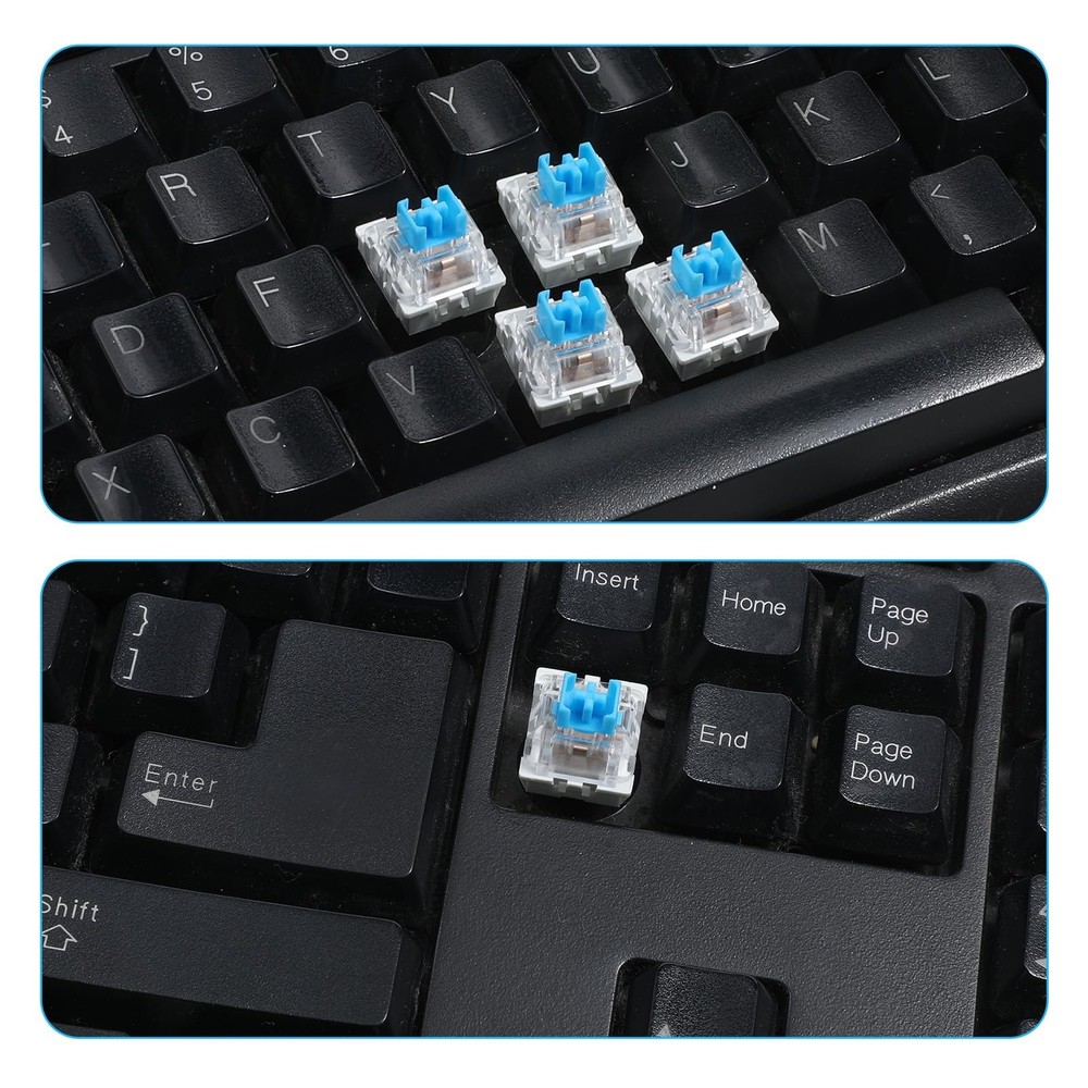 Keyboard Switches, 50 Pcs 3 PIN Blue Clicker Replacement