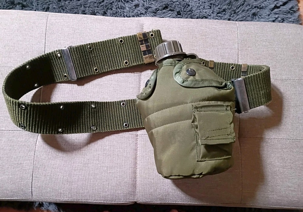 U.S Army Canteen On Adjustable Pistol Belt