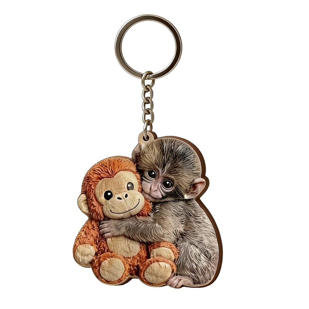 2 Pack Punch Monkey Keychain Team Punch Plush Keychain