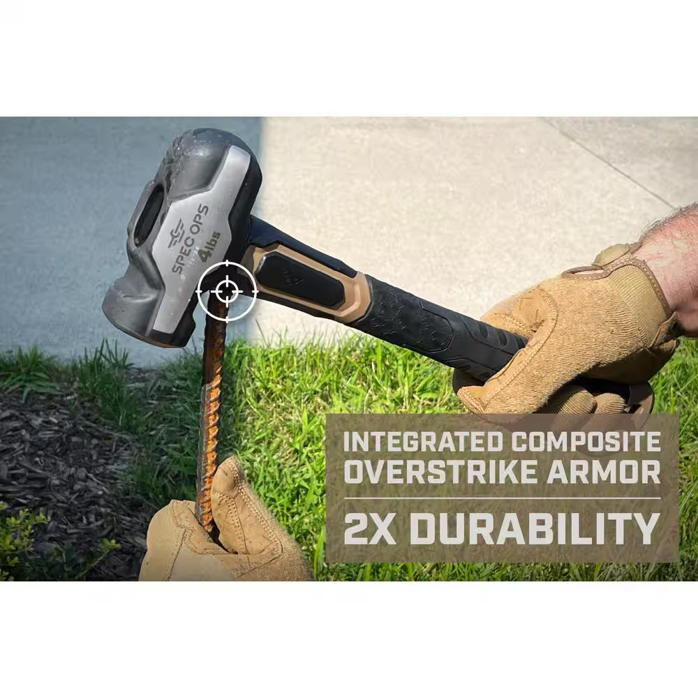 Engineering Hammer, 4 Lbs. Sledge Hammer W/ Removable Soft Mallet Cap, Shock Abs