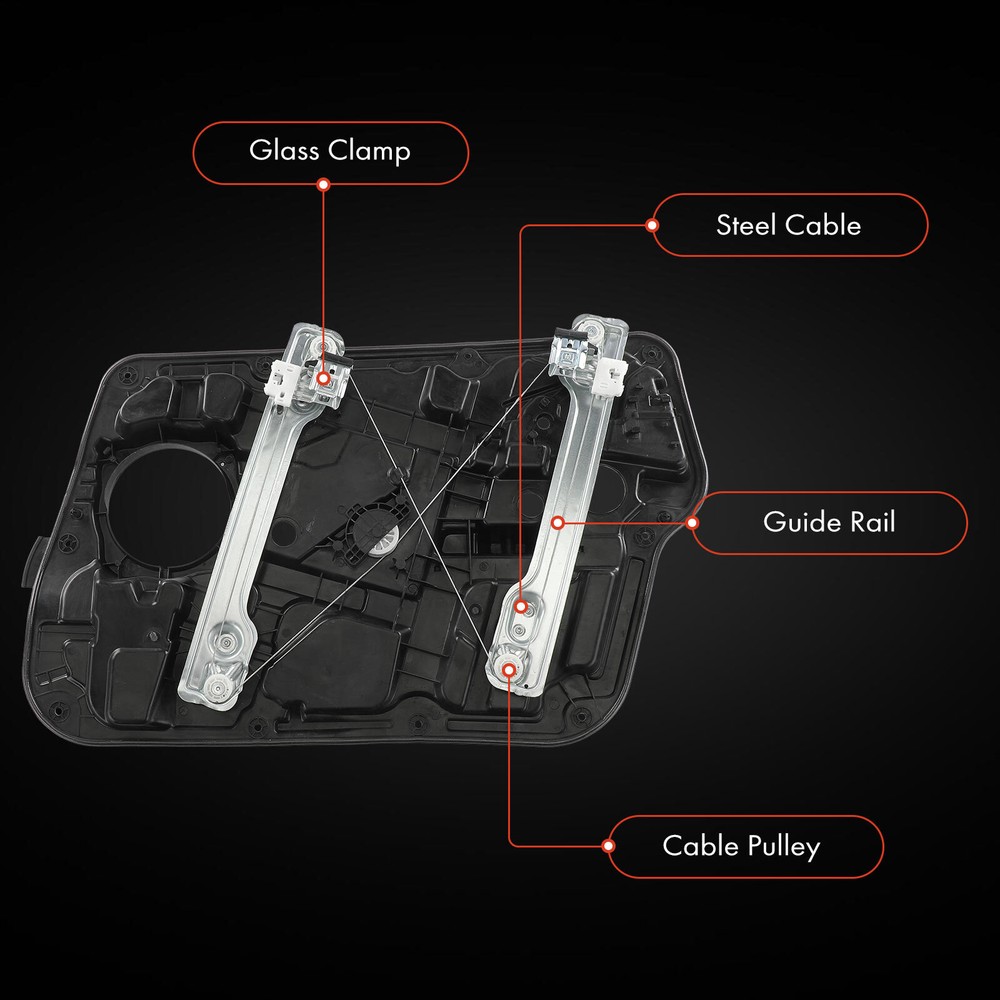 Front Left Power Window Regulator w/ Panel & Motor for Hyundai Sonata 2011-2014