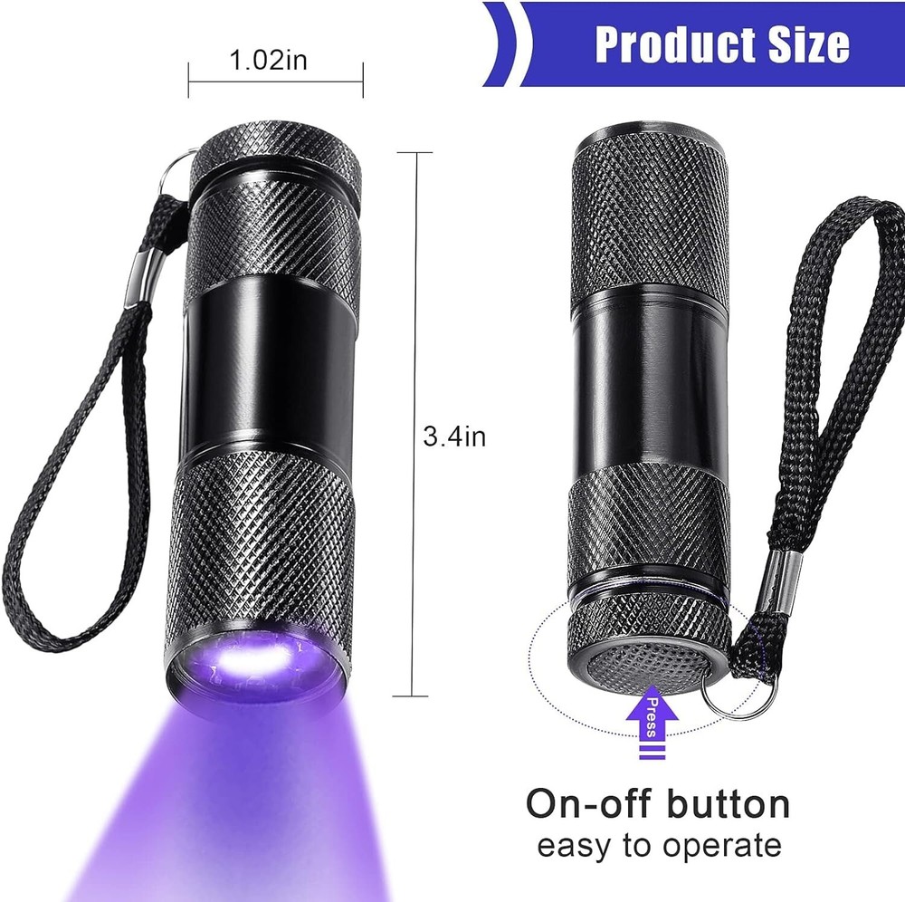 URANIUM GLASS HUNTER FLASHLIGHT U/V 395 WAVELENGTH vaseline depression