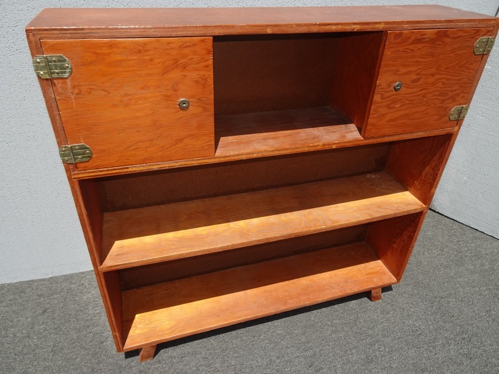 Vintage Mid Century Handmade Brown Bookcase