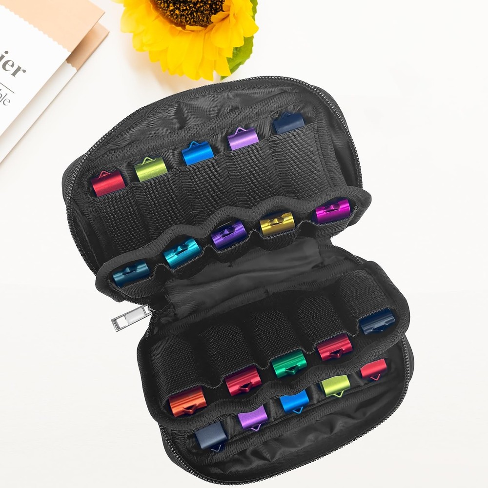 USB Flash Drive Storage Case, 20 Slots Electronic Organizer, Black Carrying Case