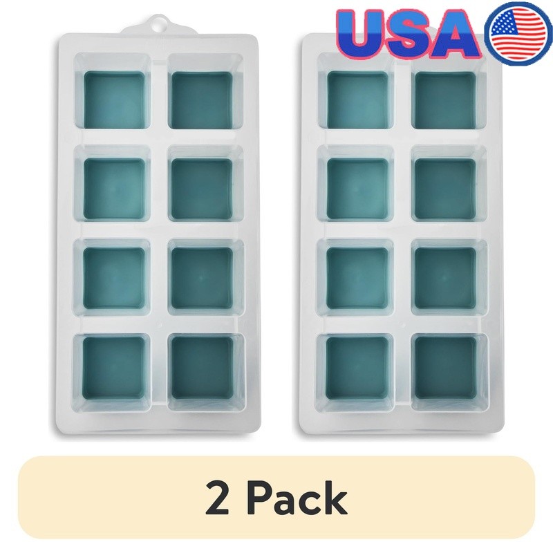 Jumbo Pop-Out Ice Tray Set Large Cubes Easy Release Durable Kitchen Essential US