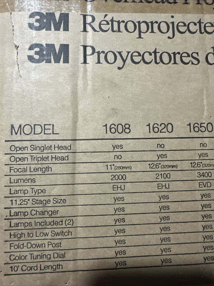 3M 1608 Overhead Projector TESTED WORKS