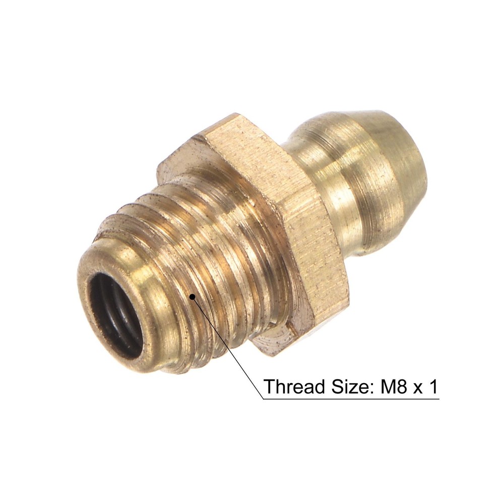 5Pcs Brass Straight Hydraulic Grease Fitting Accessories M8 x 1mm Thread