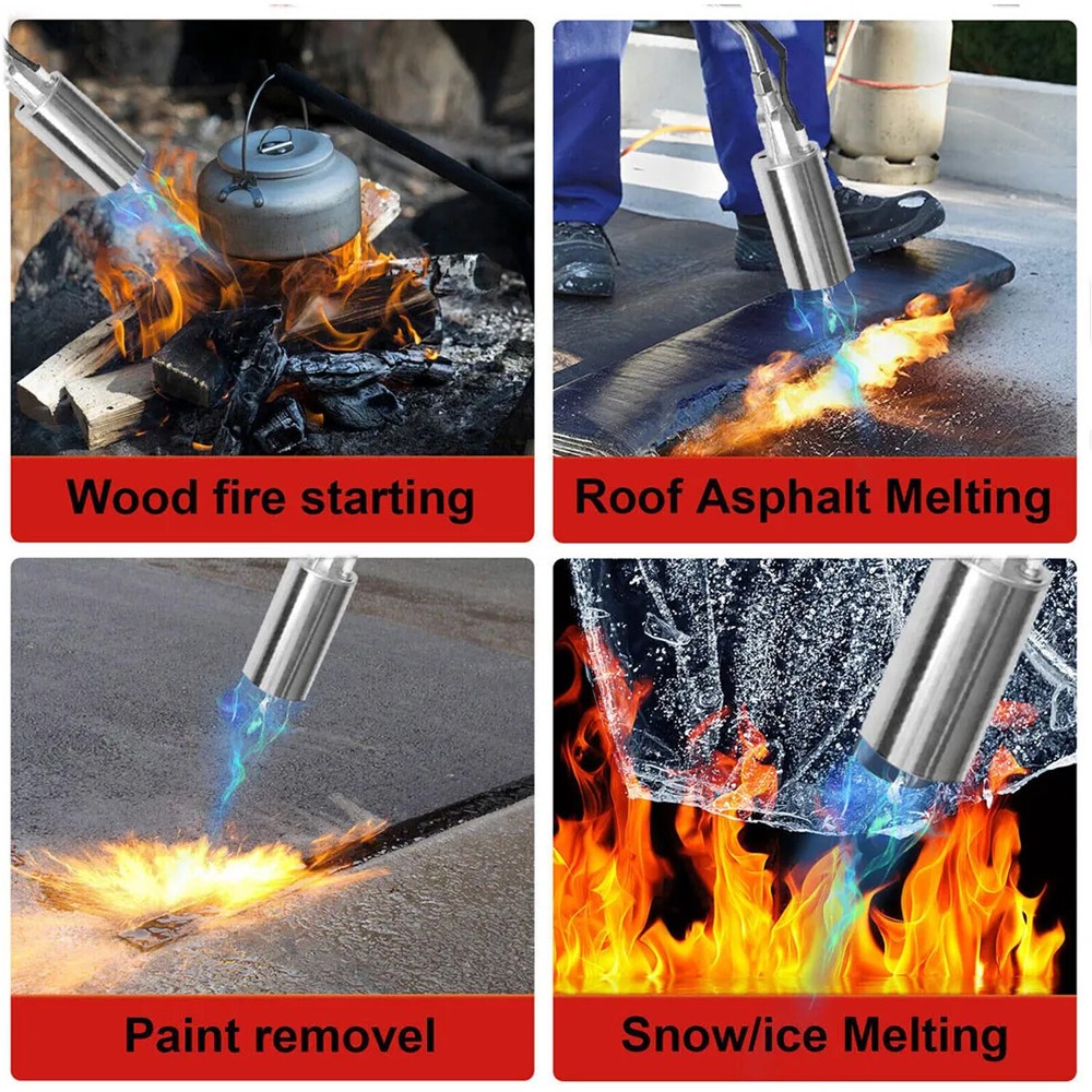 Propane Weed Torch Burner Ice Melter Push Button Igniter with 79" Hose Portable