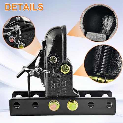 2-5/16 Inch Adjustable Trailer Coupler - 5-Position Adjustable Channel Bracket