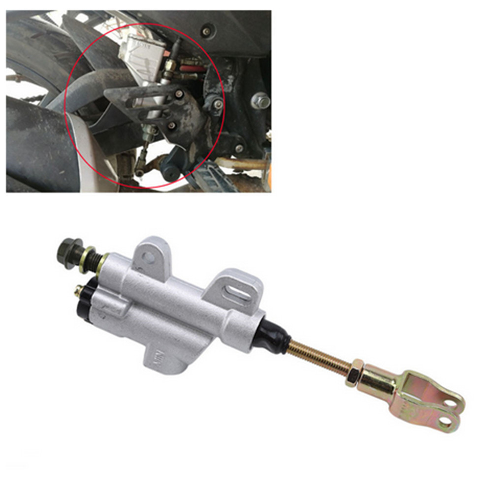 Motorcycle Rear Hydraulic Clutch Master Cylinder Brake Pump Silver Accessory 1Pc