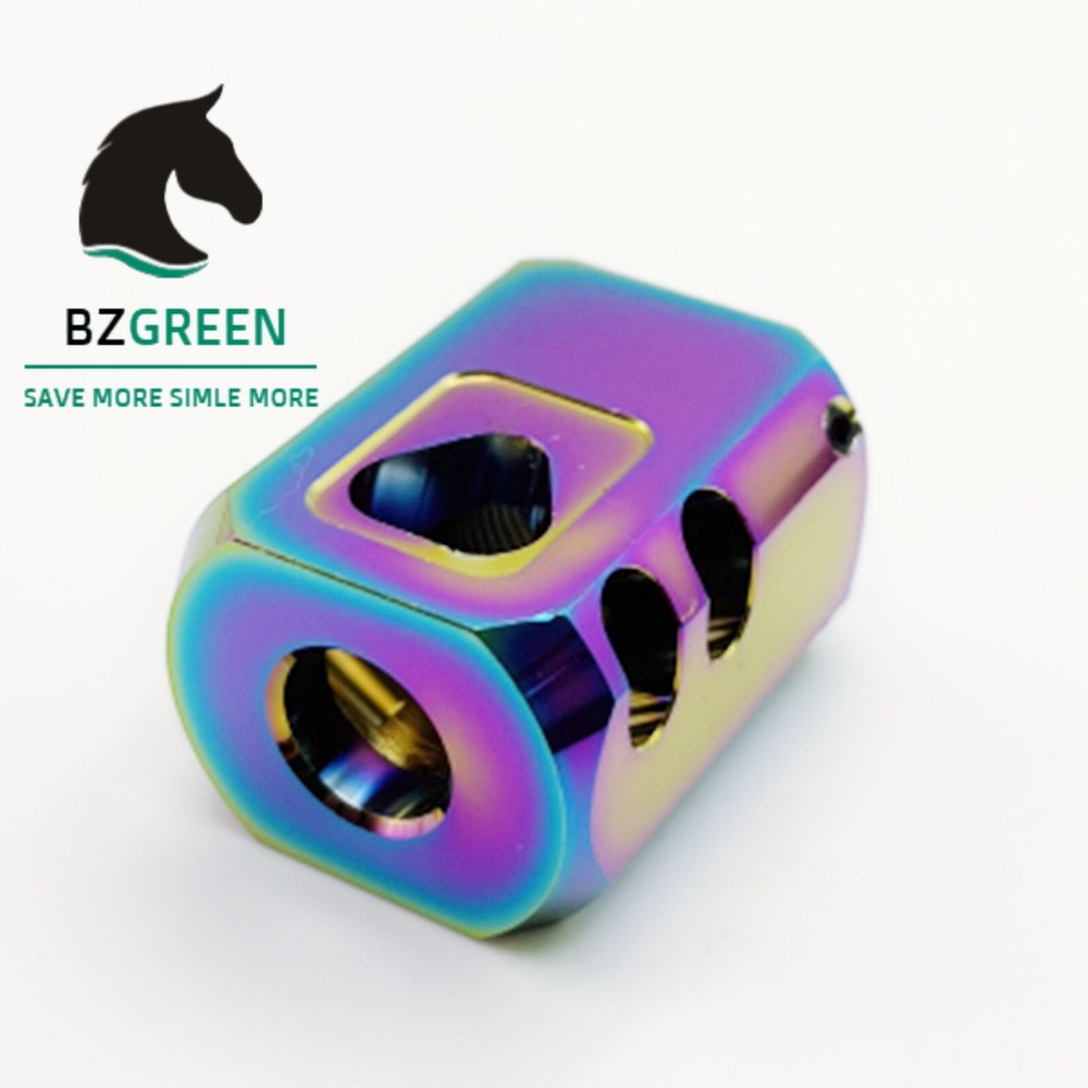 1/2×28 Thread Muzzle Brake Anodized Black For 9mm Glock Rainbow Free crush washe