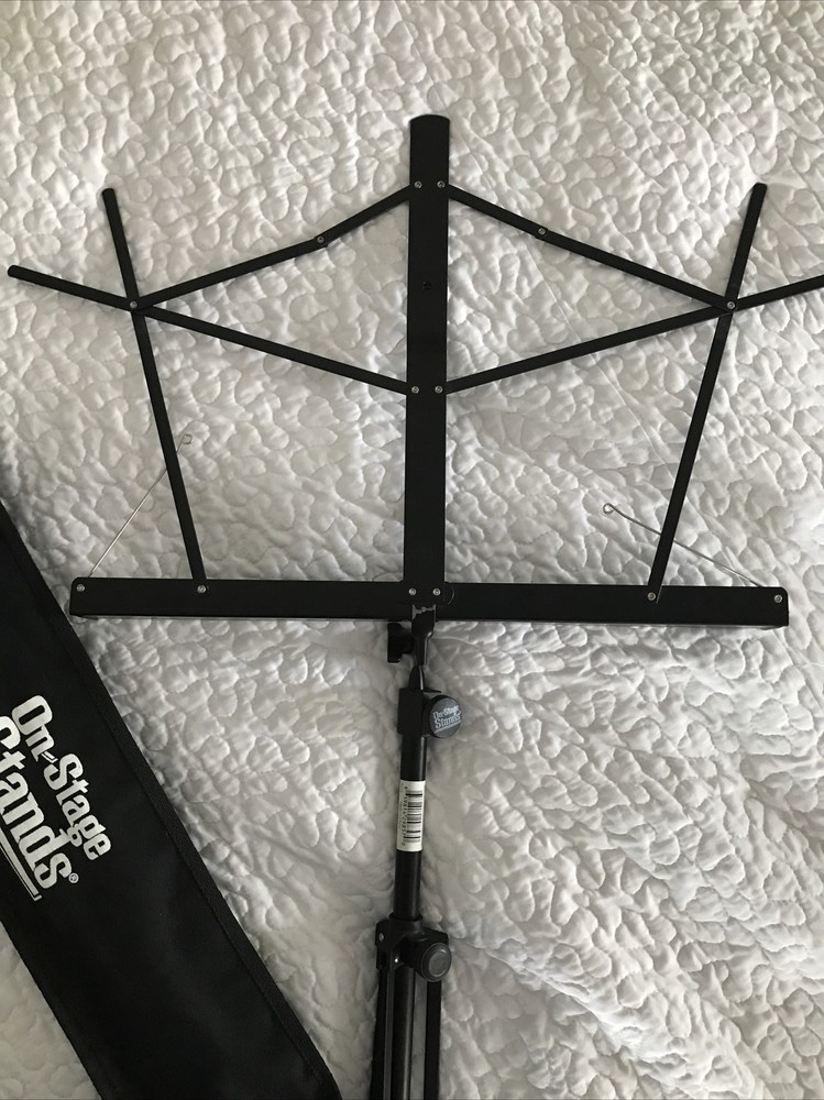 On-Stage Stand Folding Sheet Music Bag Black Compact Adjustable Portable Strap