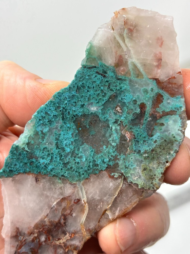 Spiderweb Chrysocolla in Quartz Slab Cabbing Lapidary Combo Ship Avail