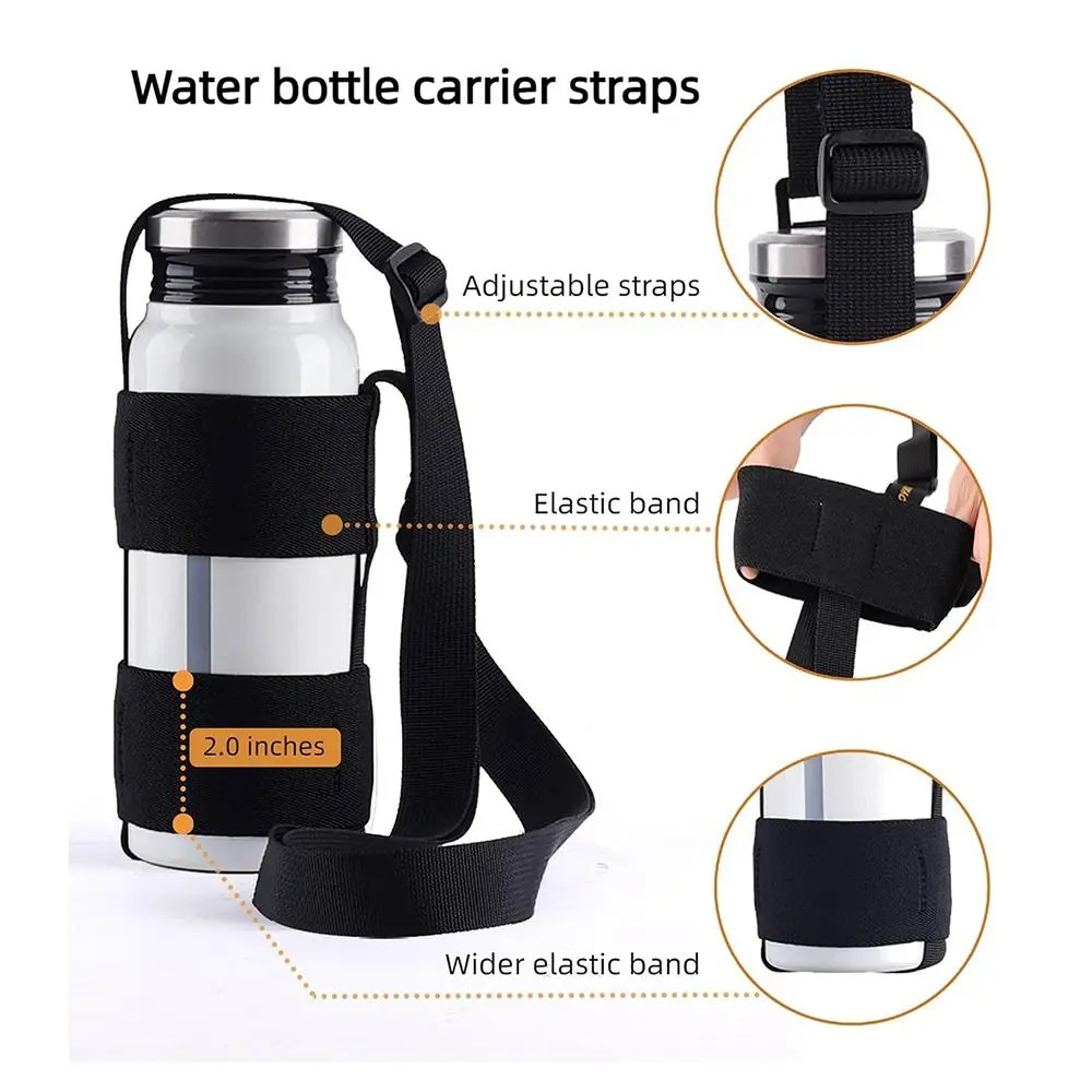 Durable Universal Water Bottle Carrier Sling Adjustable Elastic Bottle Shoulder