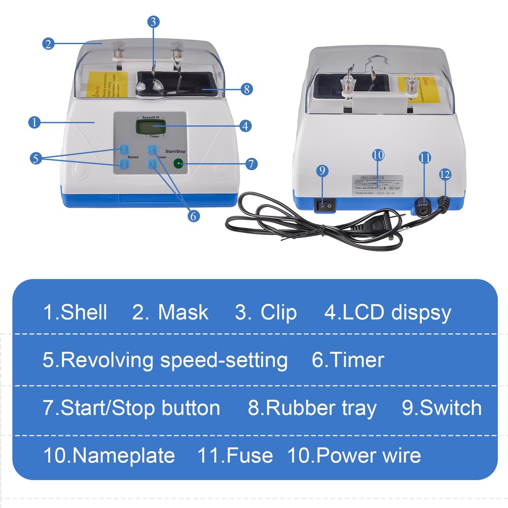 40W Dental Digital LCD Display Amalgamator Amalgam Capsule Mixer Machine G8