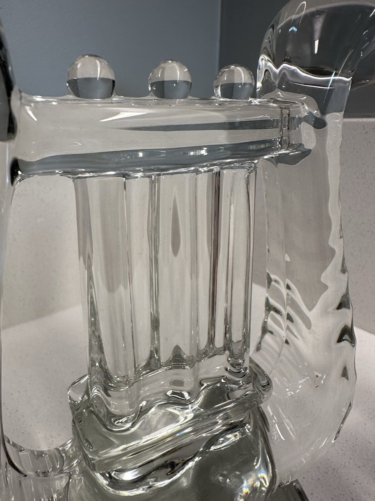 Pair Crystal Bookends Harp Shaped
