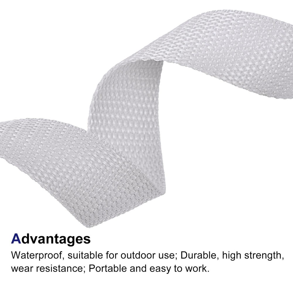 Lightweight Polypropylene Webbing Strap 1" 25 Yards Light Grey Strapping