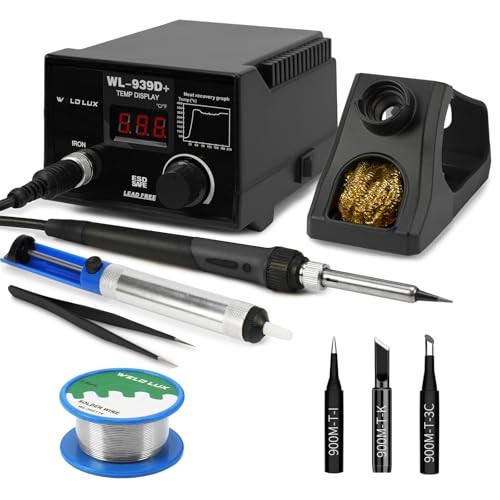 939D+ Digital Soldering Station, 100W Equivalent with PID Temperature Control...