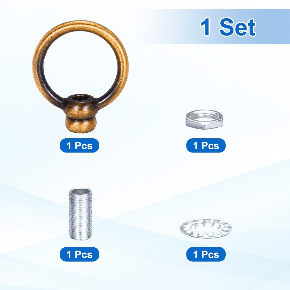 8kg M10 2x2.3" Thread Lifting Eye Nut Holder Hook Ring Gold Copper