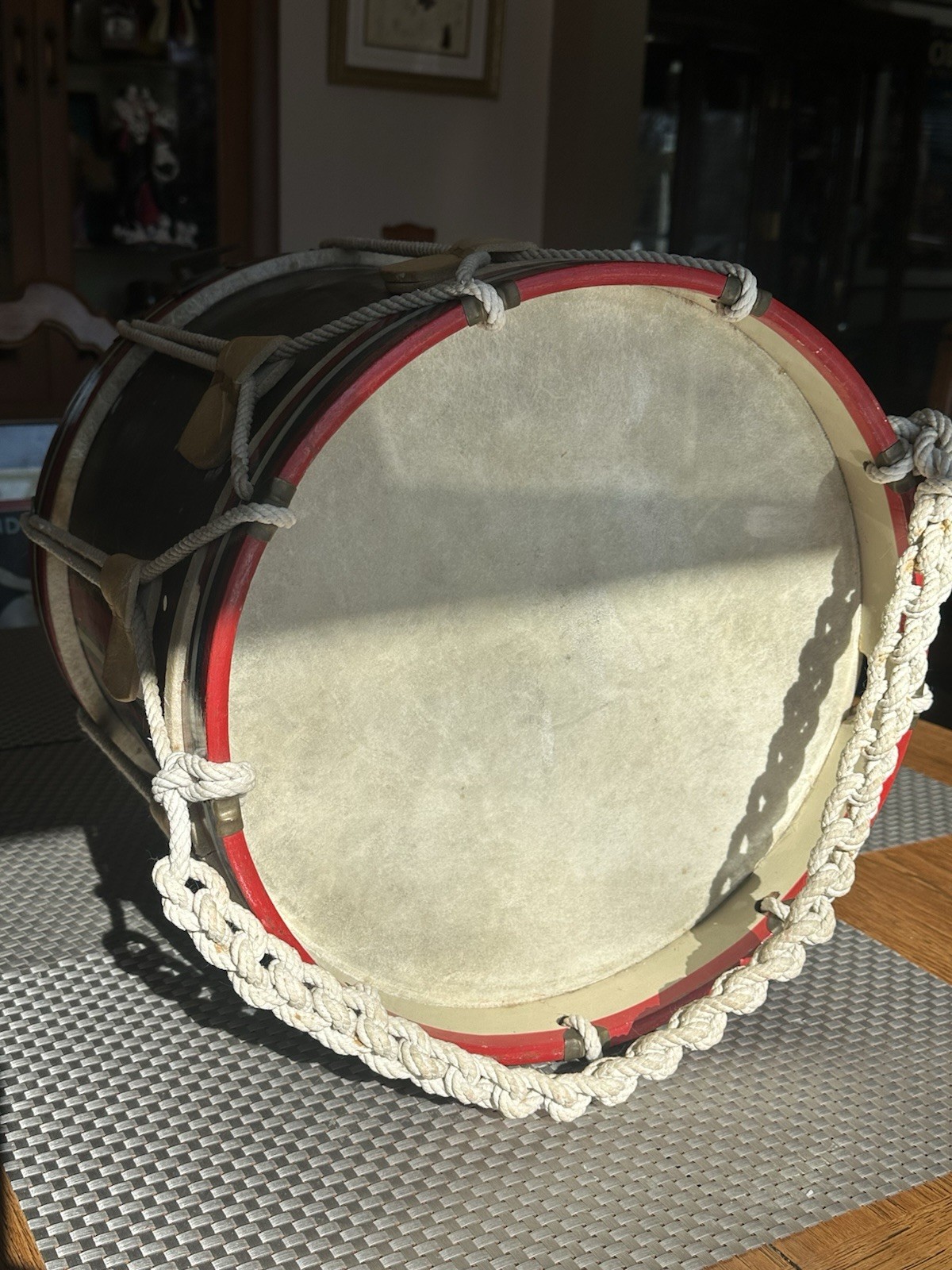 WWII Royal Air Force "Dieu Et Mon Droit" Red White & Blue War Side Drum