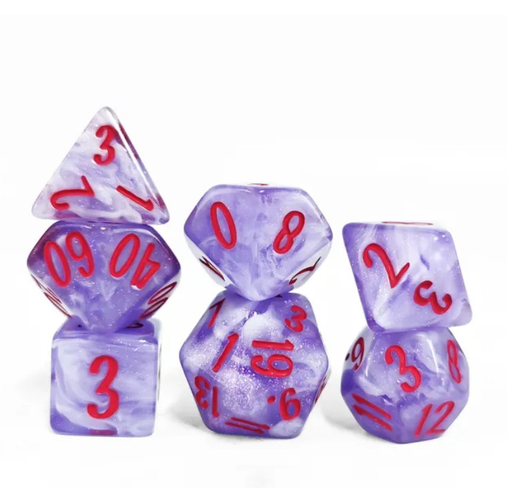🌙💜 Moonspell - 7 Dice Set | RPG DnD Dungeons Dragons AD&D d20