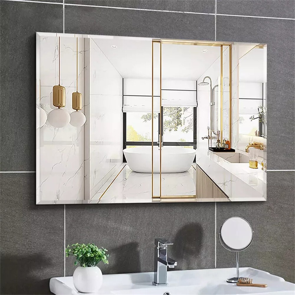 Multi-Shape Frameless Bathroom Mirror Prism Bevelled Vanity Mirror for Over Sink